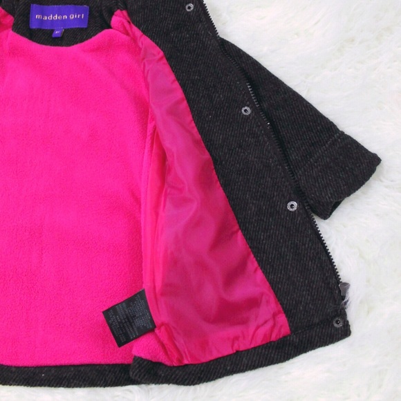 NWT Madden Girl Faux Wool Textured Zipper Coat - Picture 4 of 7